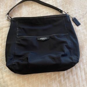 Large Coach canvas and leather shoulder bag